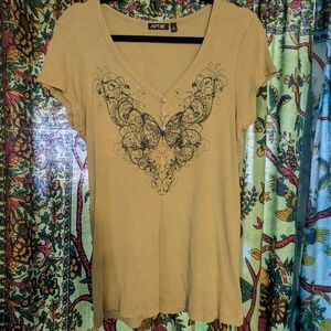 Y2K Apt. 9 Green Women's Butterfly Graphic Top